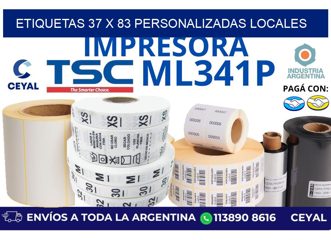 etiquetas 37 x 83 personalizadas locales