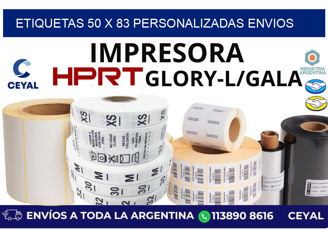 etiquetas 50 x 83 personalizadas envios