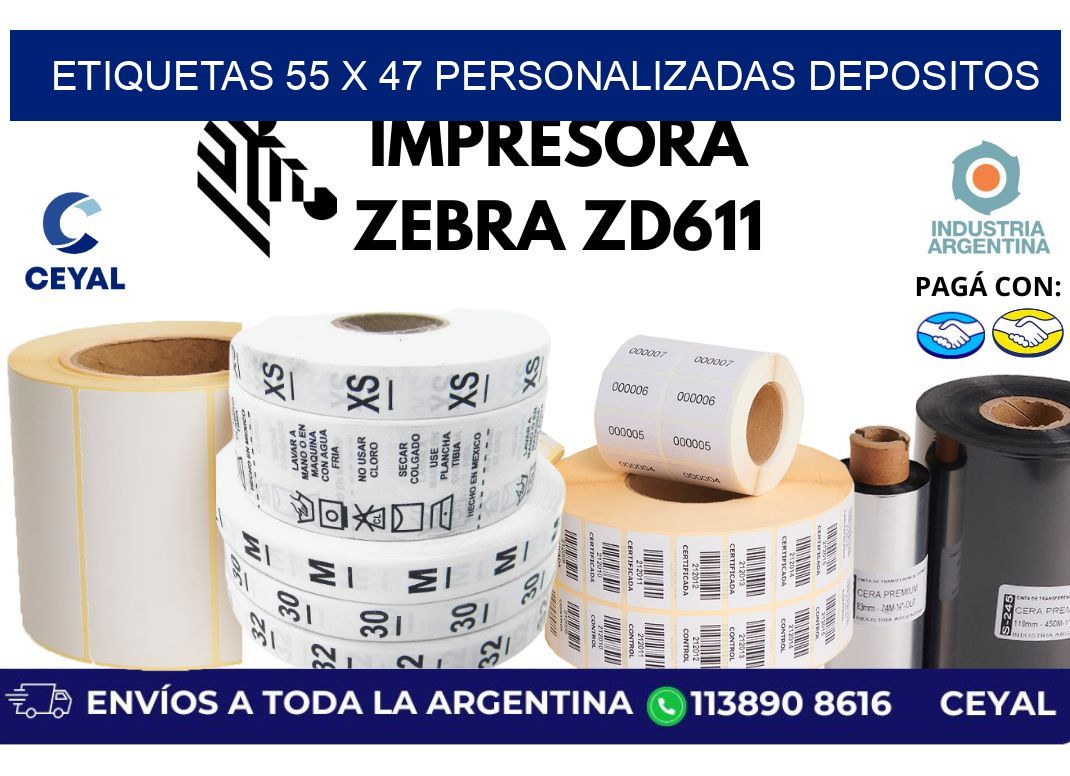 etiquetas 55 x 47 personalizadas depositos