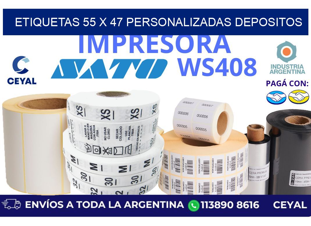 etiquetas 55 x 47 personalizadas depositos