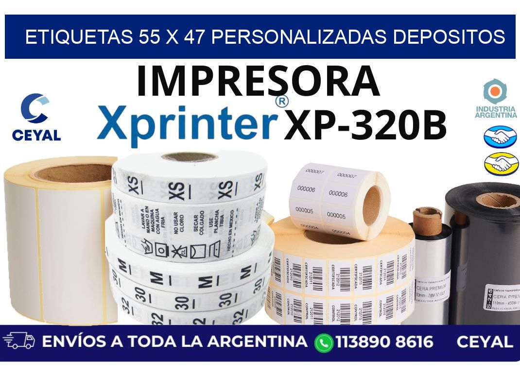 etiquetas 55 x 47 personalizadas depositos