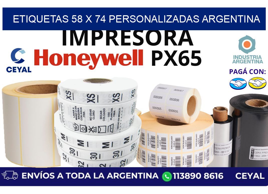 etiquetas 58 x 74 personalizadas argentina