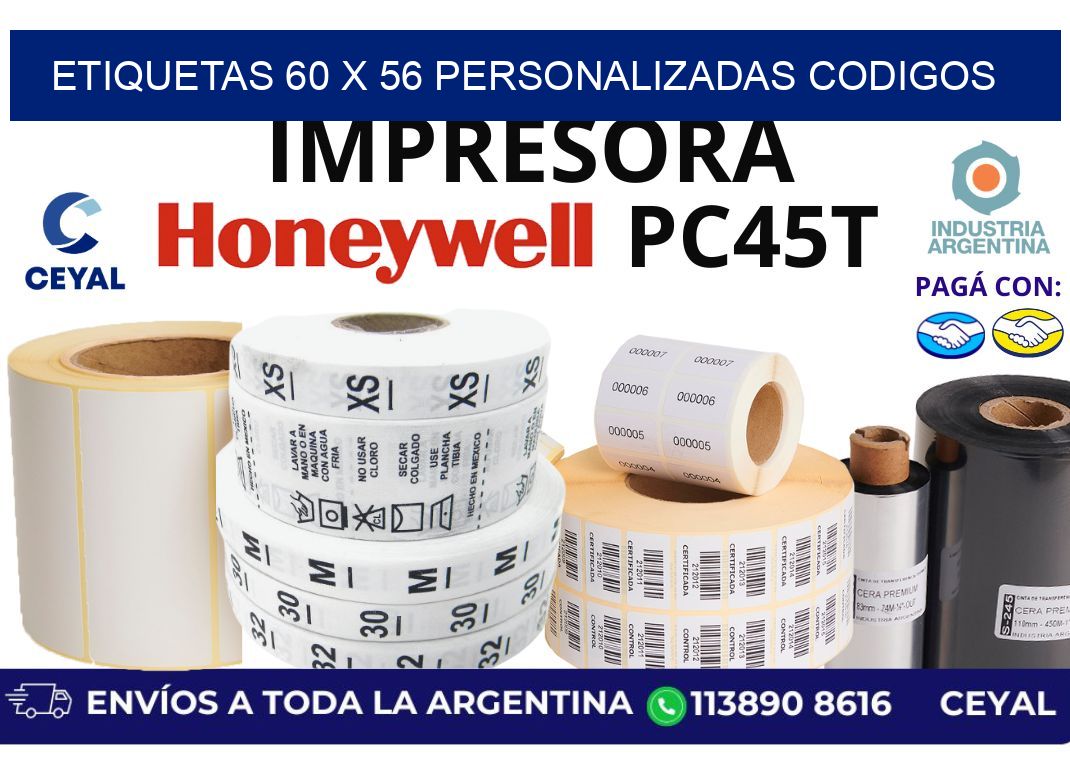 etiquetas 60 x 56 personalizadas codigos