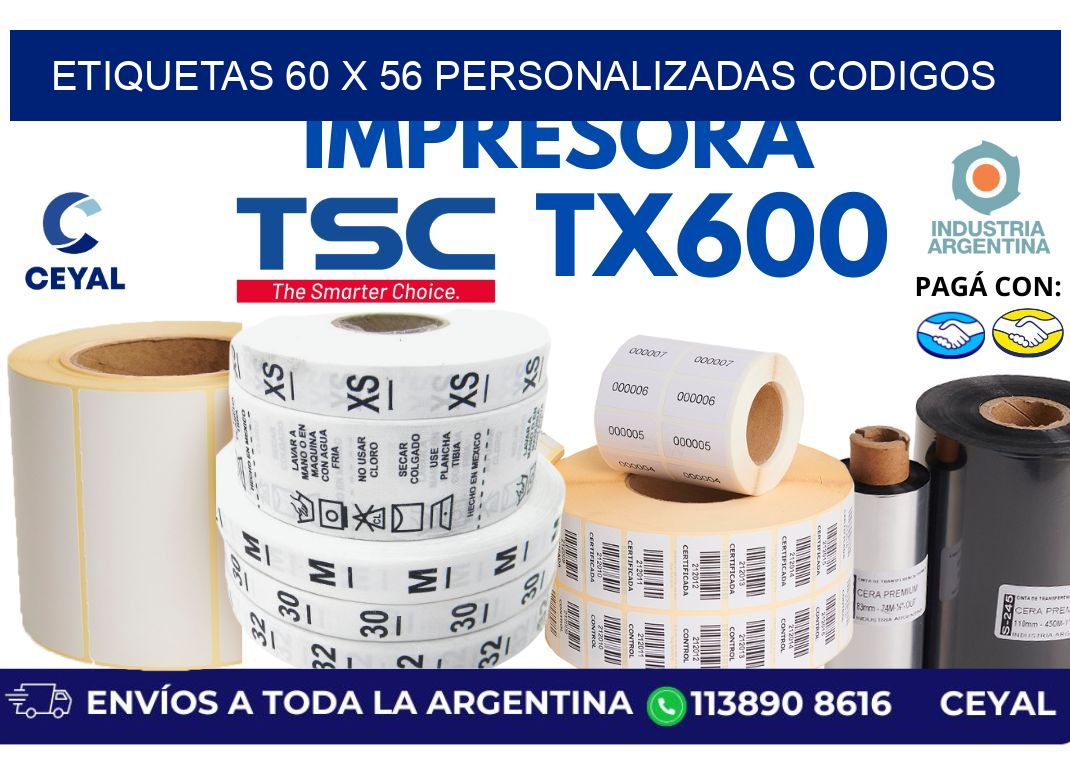 etiquetas 60 x 56 personalizadas codigos