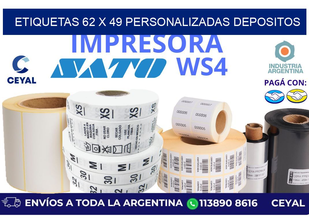 etiquetas 62 x 49 personalizadas depositos