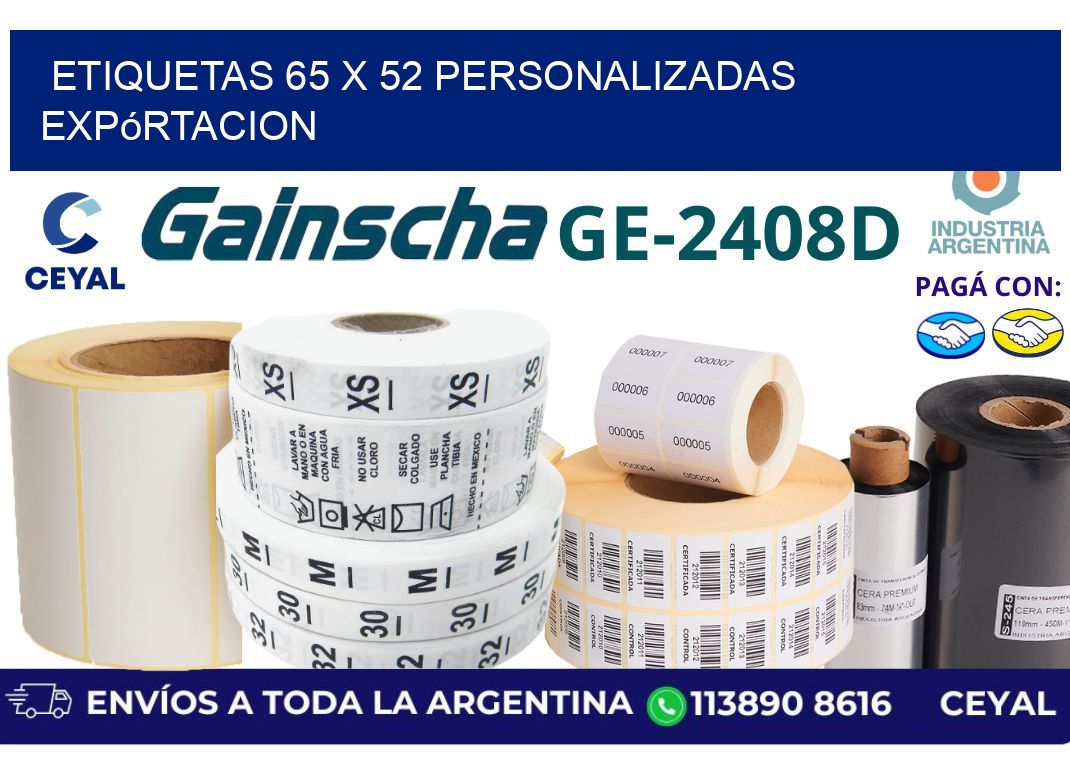 etiquetas 65 x 52 personalizadas expórtacion