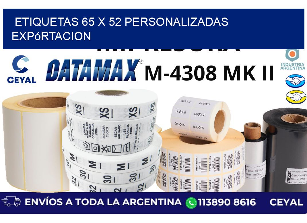 etiquetas 65 x 52 personalizadas expórtacion