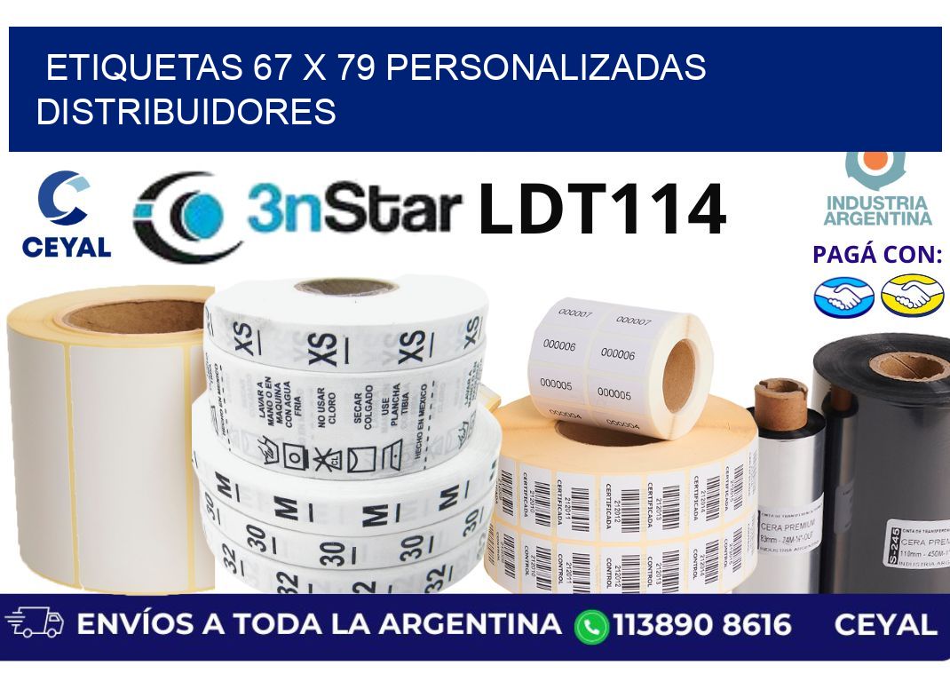 etiquetas 67 x 79 personalizadas distribuidores