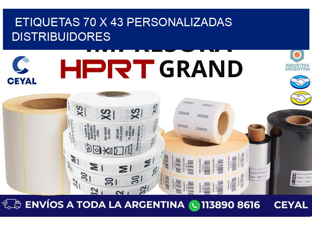 etiquetas 70 x 43 personalizadas distribuidores