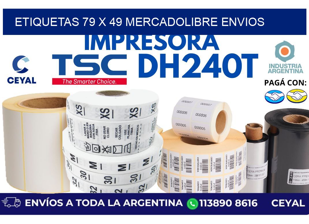 etiquetas 79 x 49 mercadolibre envios