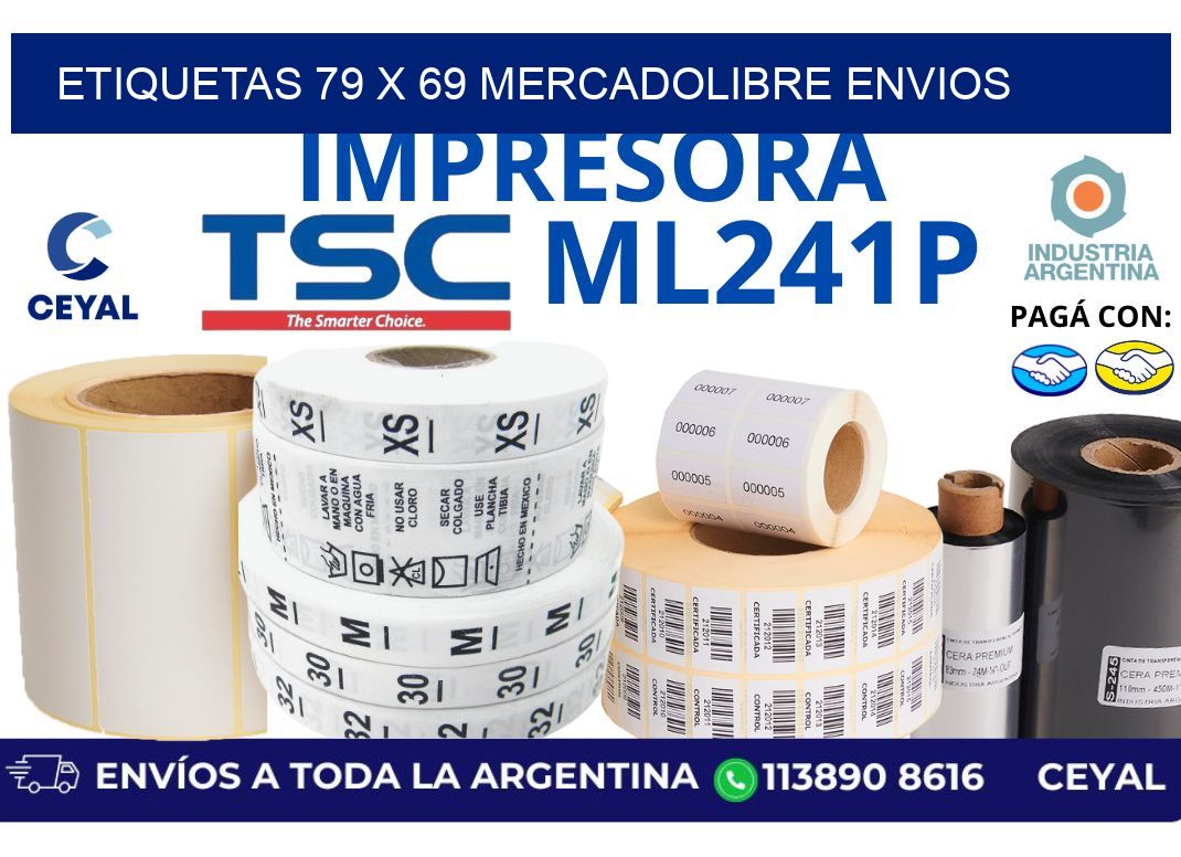 etiquetas 79 x 69 mercadolibre envios