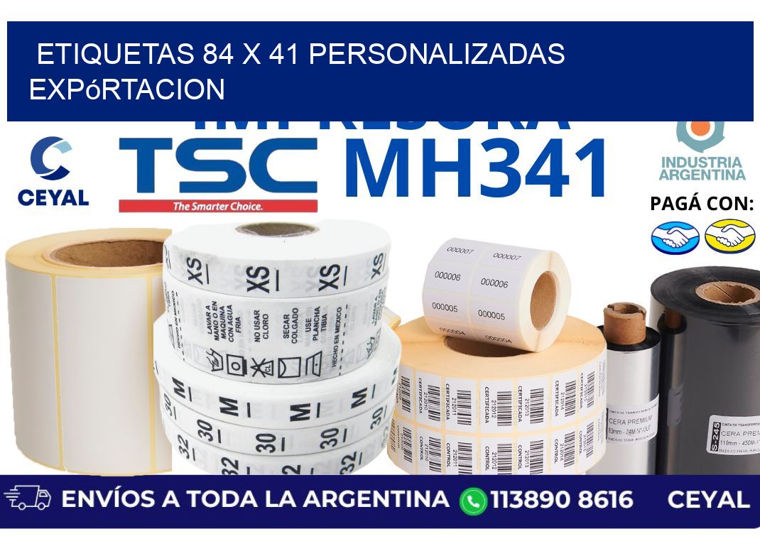 etiquetas 84 x 41 personalizadas expórtacion