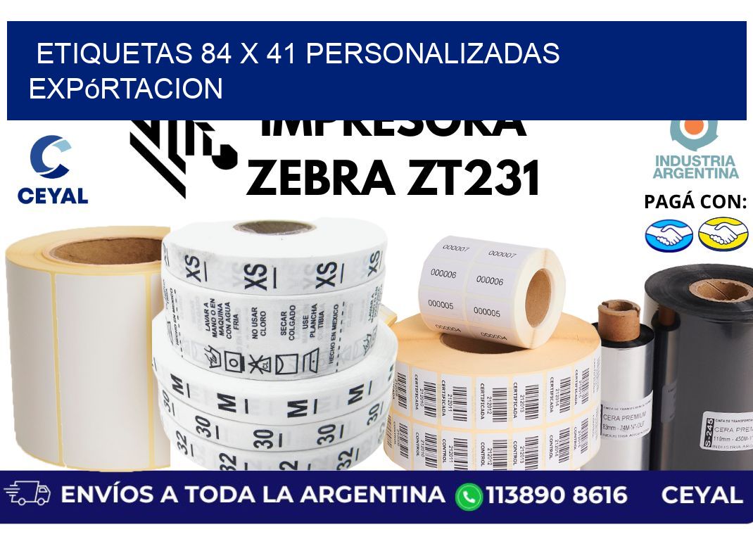 etiquetas 84 x 41 personalizadas expórtacion