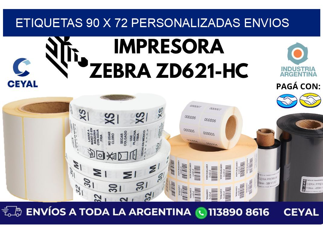 etiquetas 90 x 72 personalizadas envios