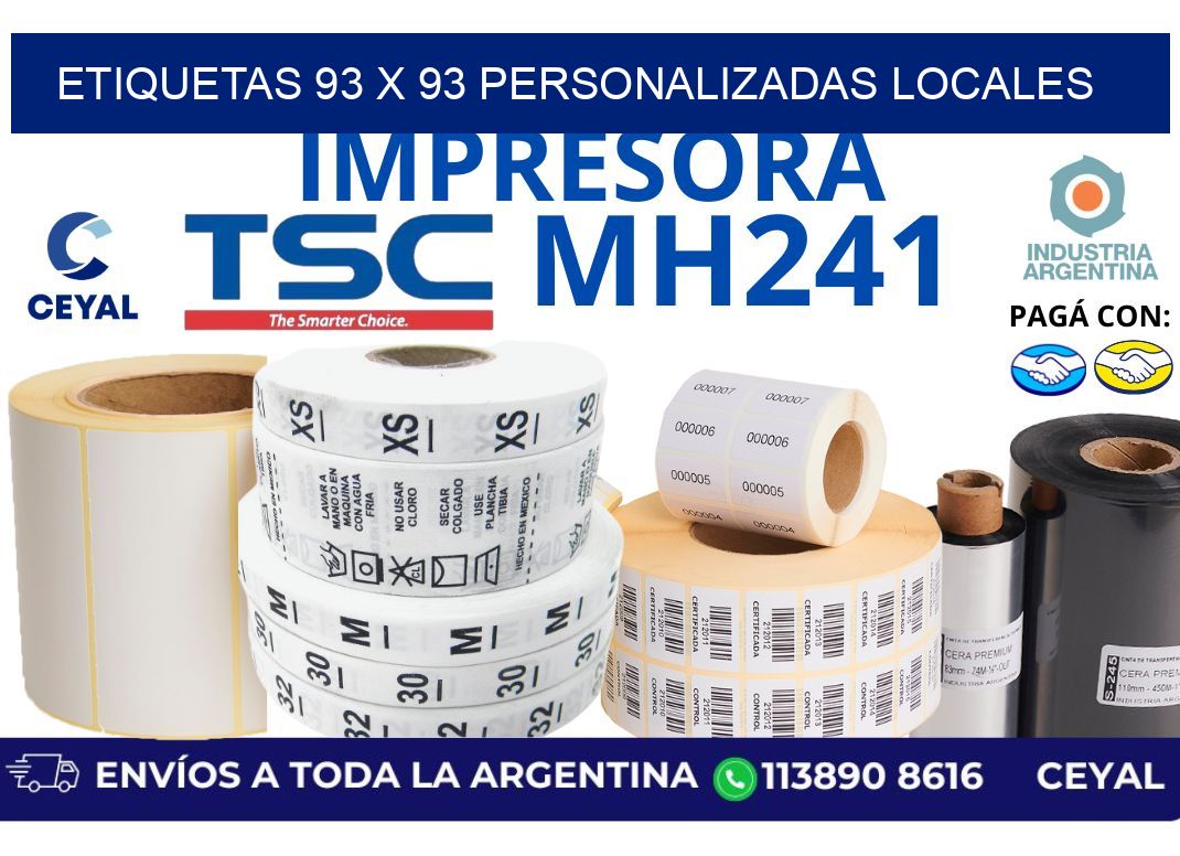 etiquetas 93 x 93 personalizadas locales