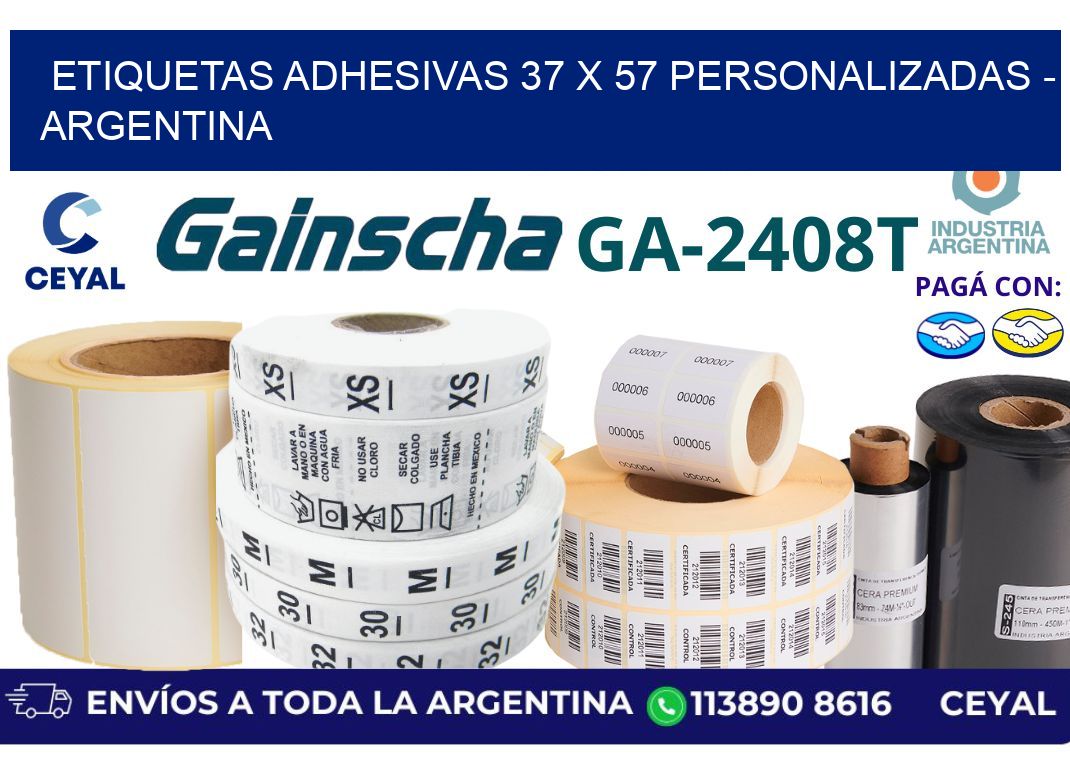 etiquetas adhesivas 37 x 57 personalizadas - Argentina