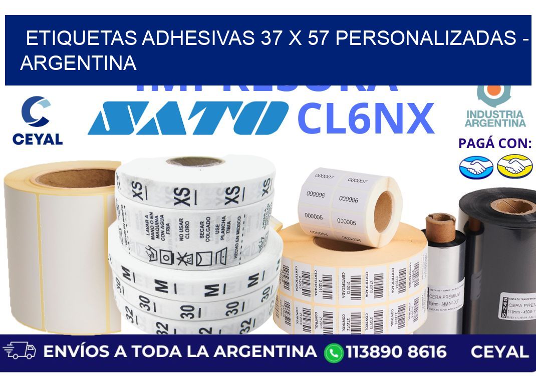 etiquetas adhesivas 37 x 57 personalizadas - Argentina