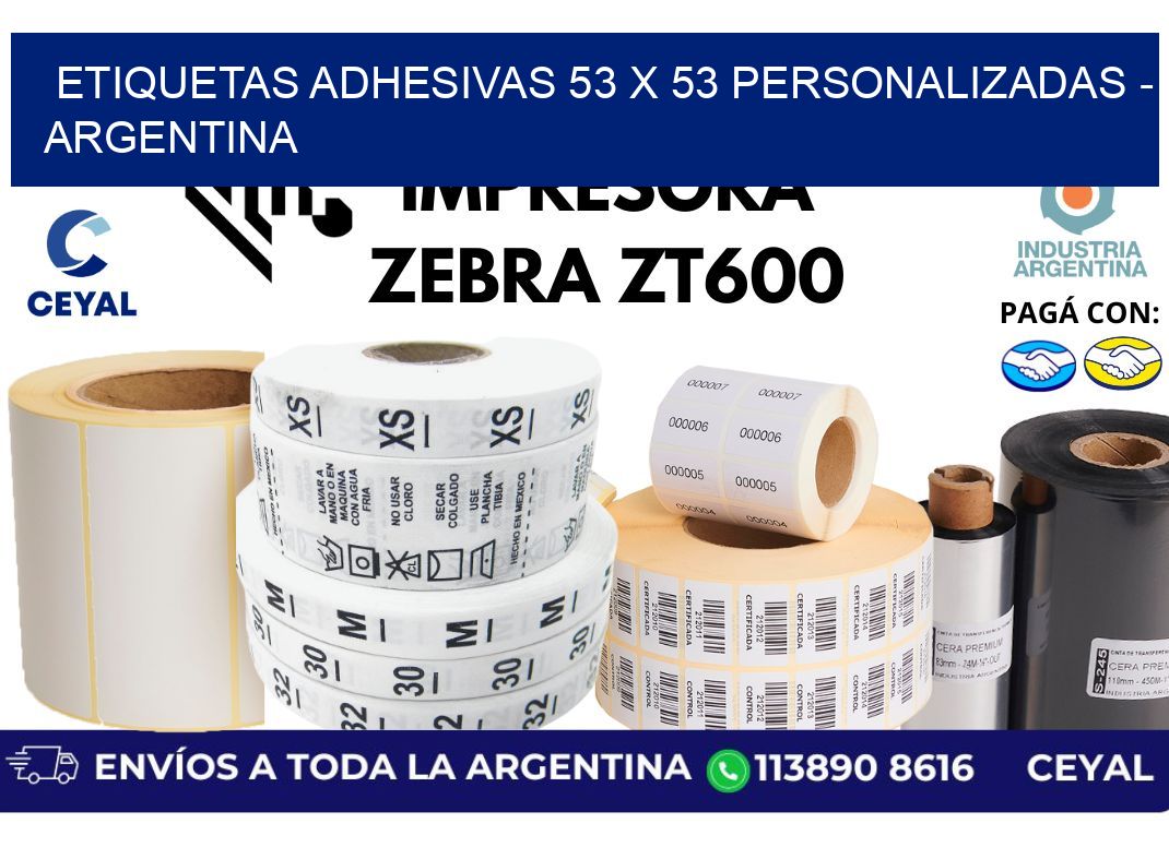 etiquetas adhesivas 53 x 53 personalizadas – Argentina