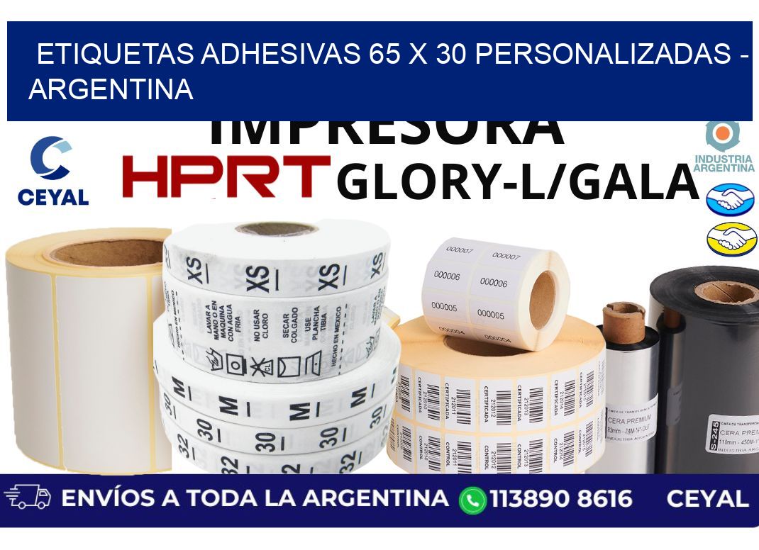 etiquetas adhesivas 65 x 30 personalizadas - Argentina