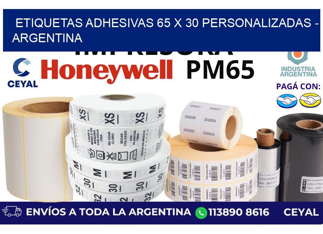 etiquetas adhesivas 65 x 30 personalizadas – Argentina