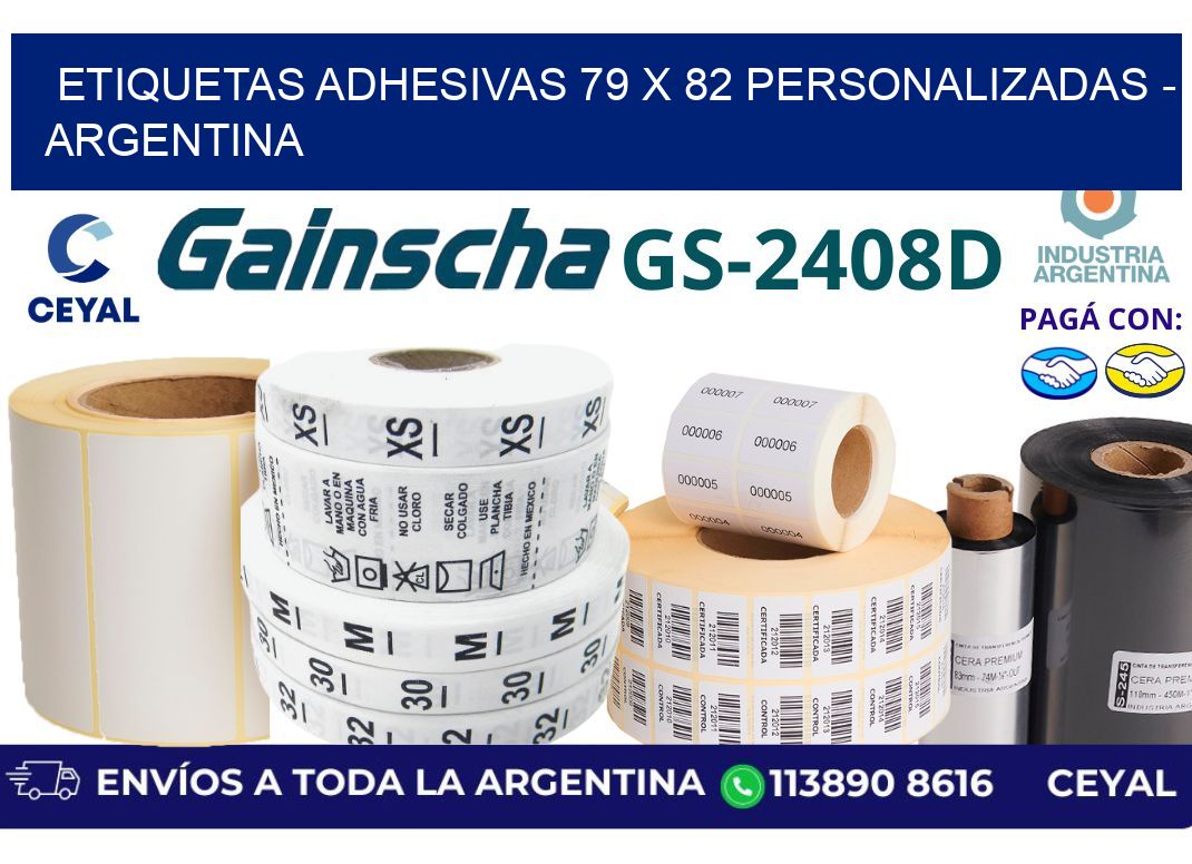 etiquetas adhesivas 79 x 82 personalizadas - Argentina