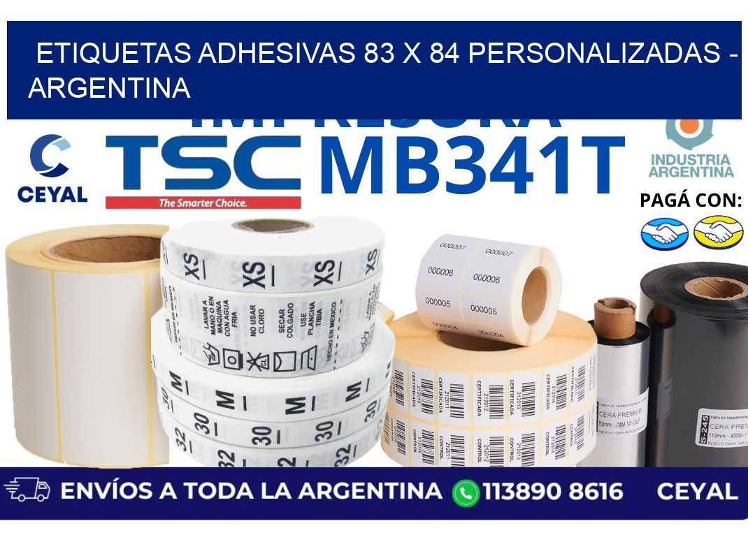 etiquetas adhesivas 83 x 84 personalizadas - Argentina