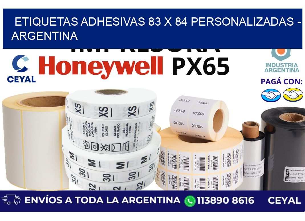 etiquetas adhesivas 83 x 84 personalizadas - Argentina