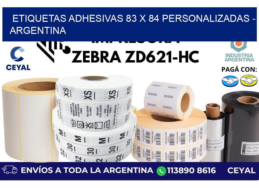 etiquetas adhesivas 83 x 84 personalizadas – Argentina