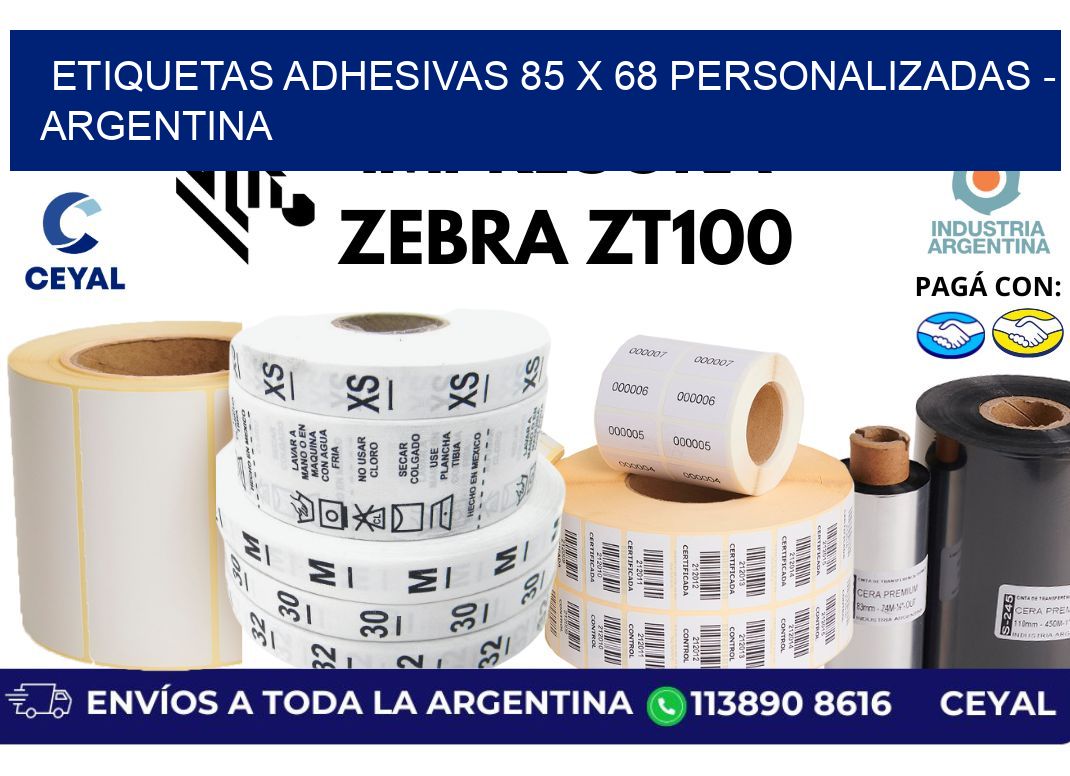 etiquetas adhesivas 85 x 68 personalizadas – Argentina