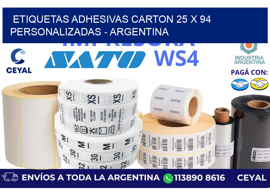 etiquetas adhesivas carton 25 x 94 personalizadas - Argentina