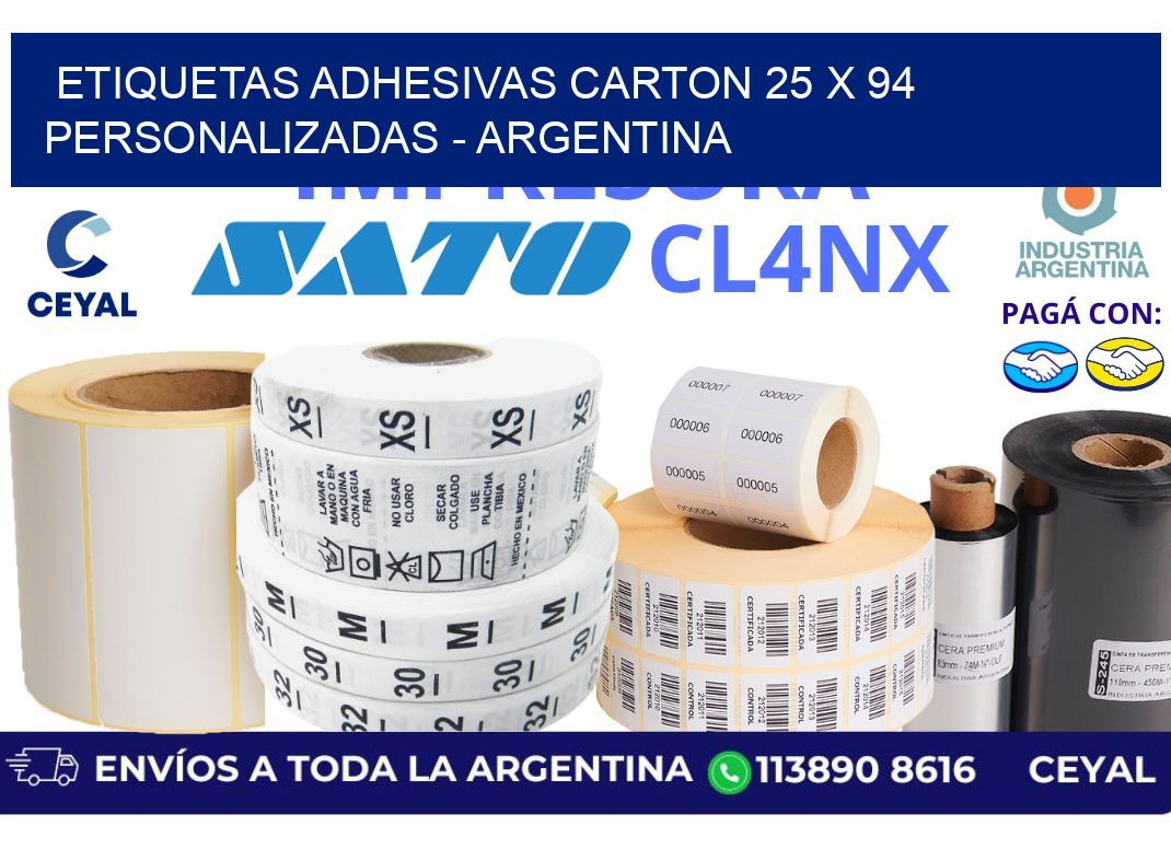 etiquetas adhesivas carton 25 x 94 personalizadas – Argentina