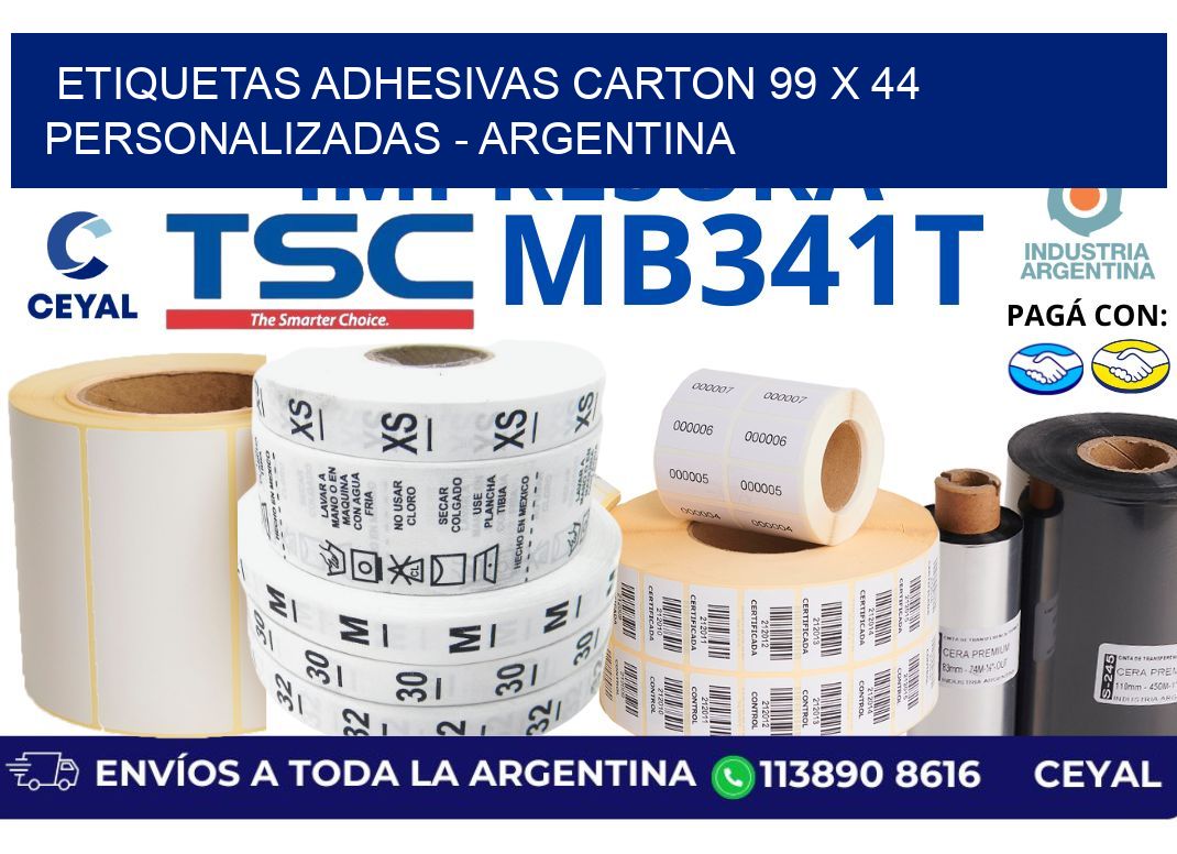 etiquetas adhesivas carton 99 x 44 personalizadas - Argentina