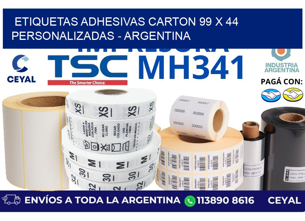 etiquetas adhesivas carton 99 x 44 personalizadas – Argentina