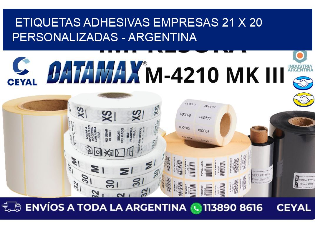 etiquetas adhesivas empresas 21 x 20 personalizadas - Argentina