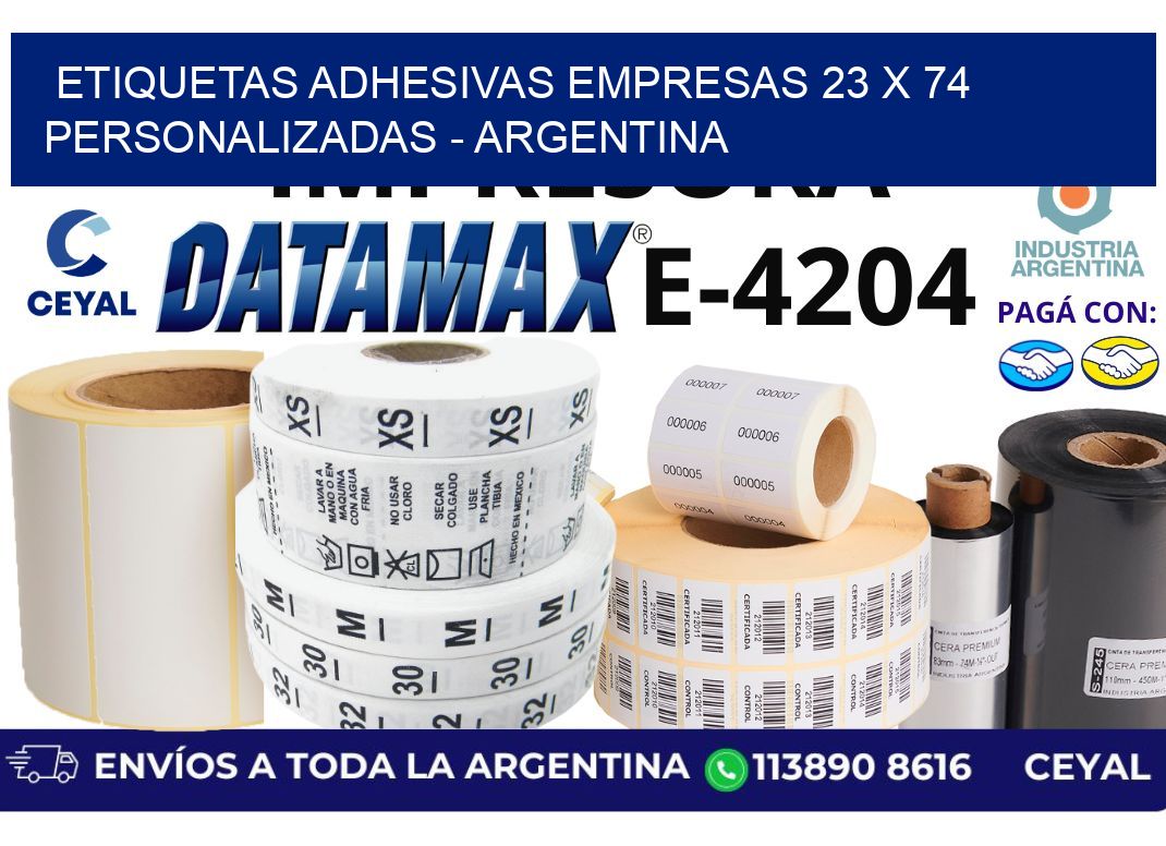 etiquetas adhesivas empresas 23 x 74 personalizadas - Argentina