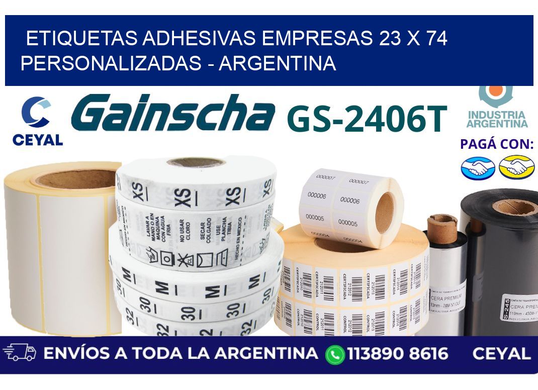 etiquetas adhesivas empresas 23 x 74 personalizadas – Argentina