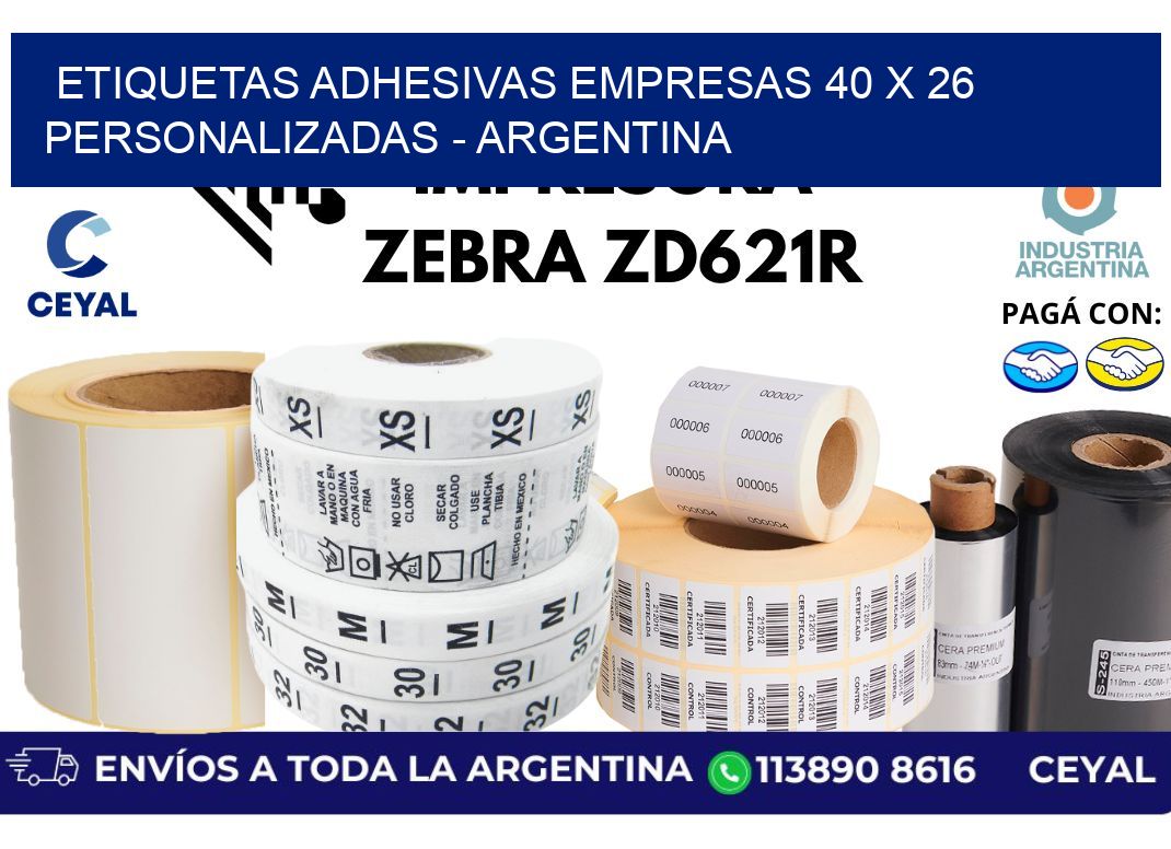 etiquetas adhesivas empresas 40 x 26 personalizadas - Argentina