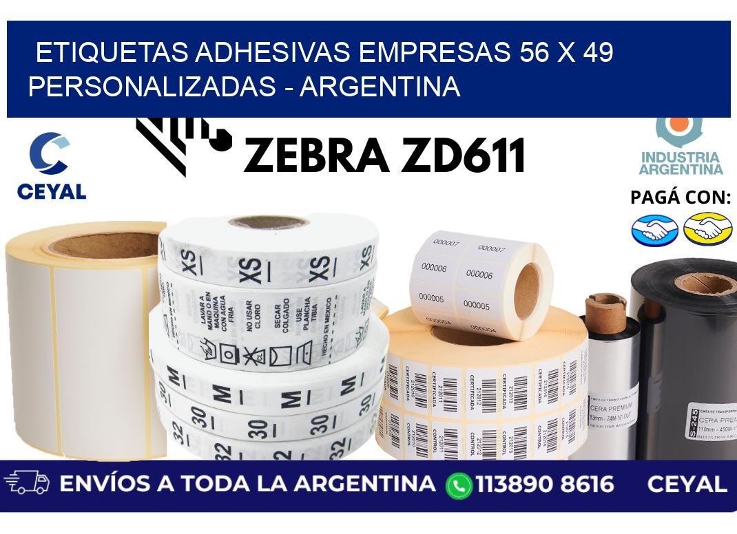 etiquetas adhesivas empresas 56 x 49 personalizadas - Argentina