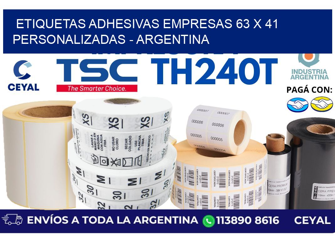 etiquetas adhesivas empresas 63 x 41 personalizadas - Argentina