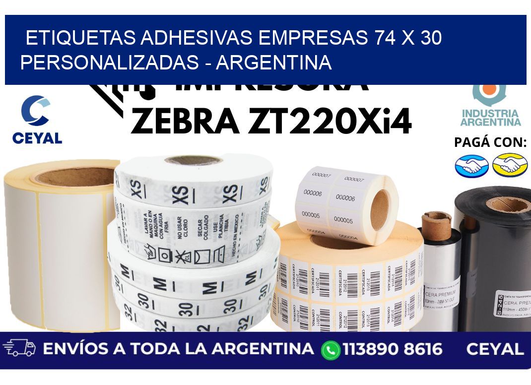etiquetas adhesivas empresas 74 x 30 personalizadas - Argentina
