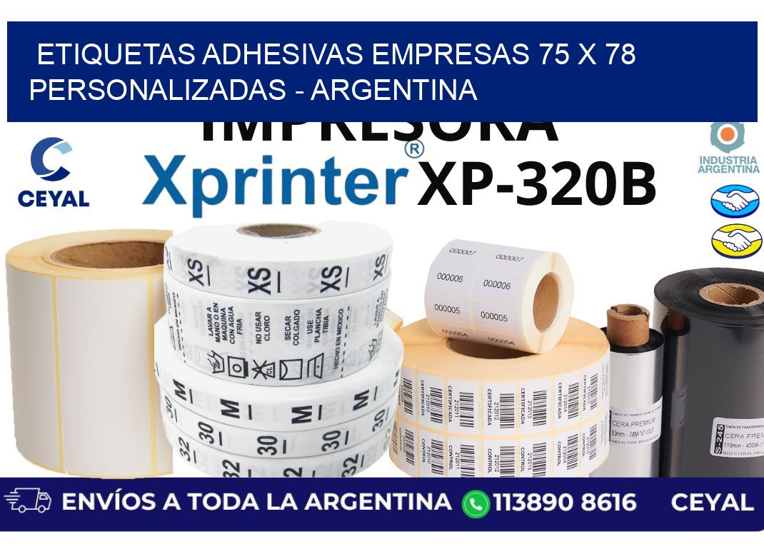 etiquetas adhesivas empresas 75 x 78 personalizadas - Argentina