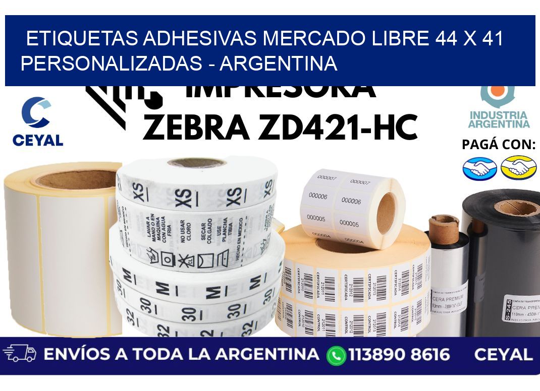 etiquetas adhesivas mercado libre 44 x 41 personalizadas - Argentina
