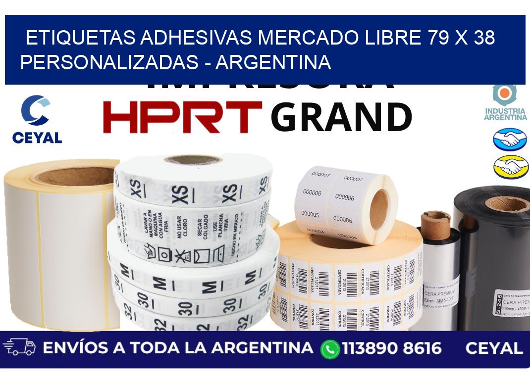 etiquetas adhesivas mercado libre 79 x 38 personalizadas – Argentina