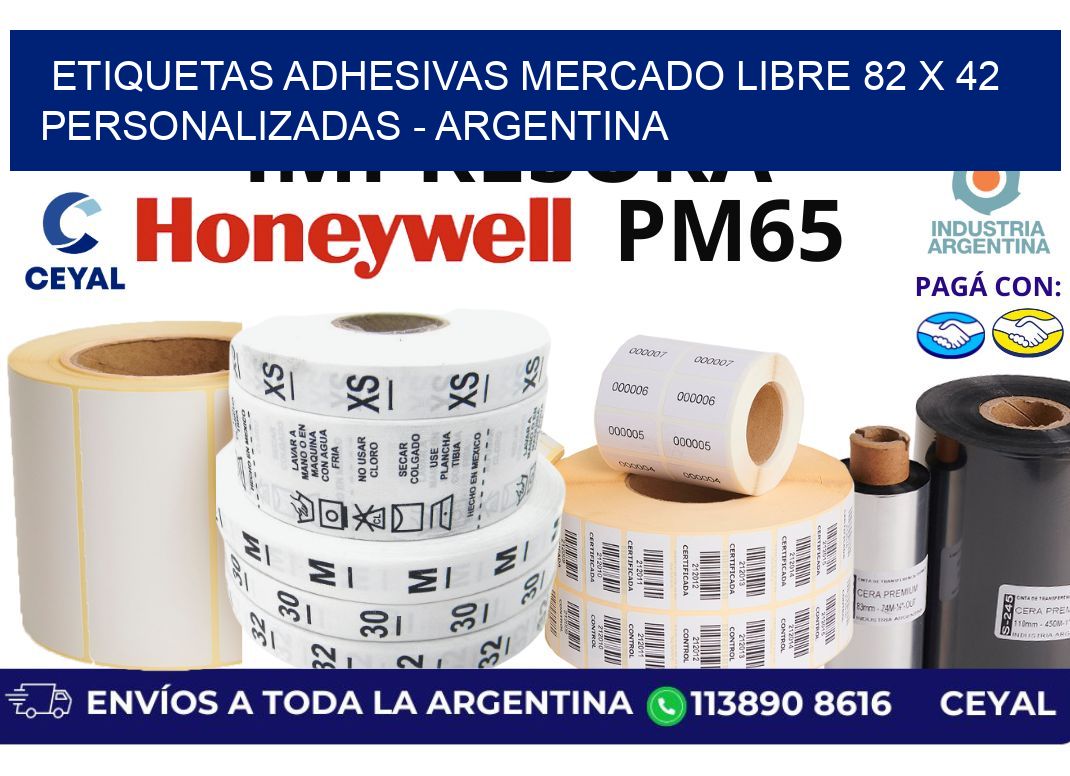 etiquetas adhesivas mercado libre 82 x 42 personalizadas - Argentina