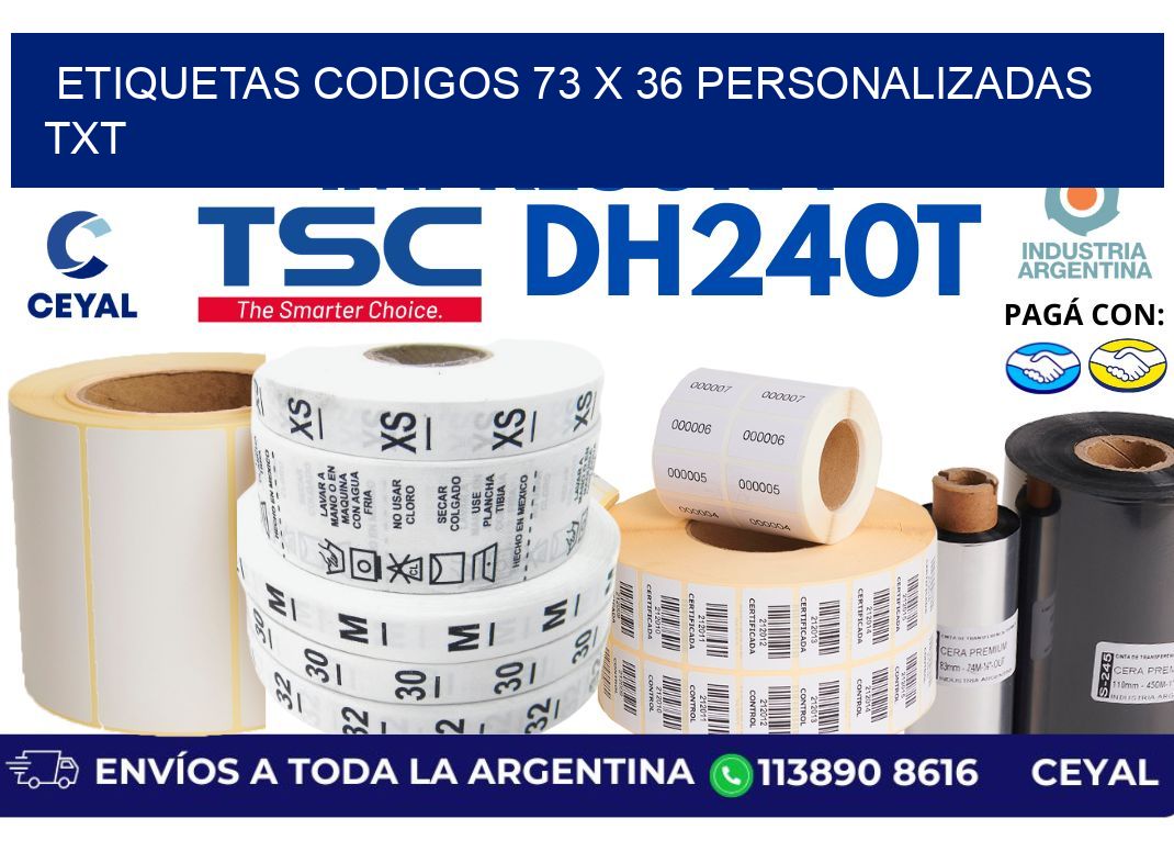 etiquetas codigos 73 x 36 personalizadas txt