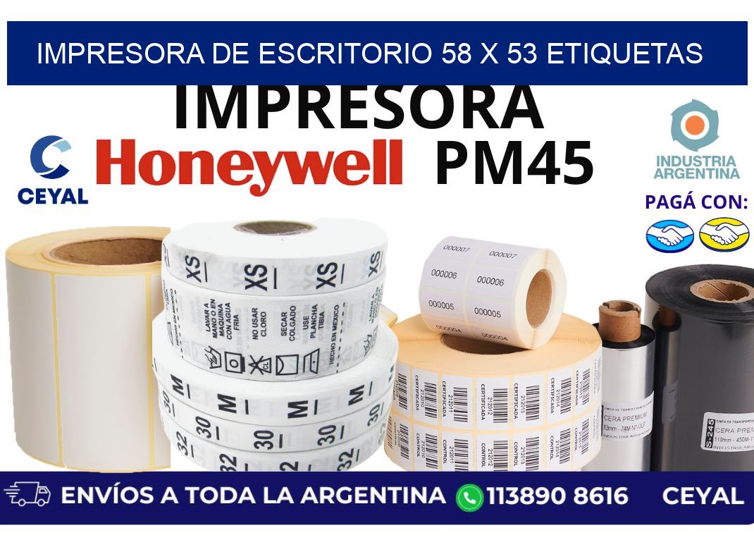 impresora de escritorio 58 x 53 etiquetas