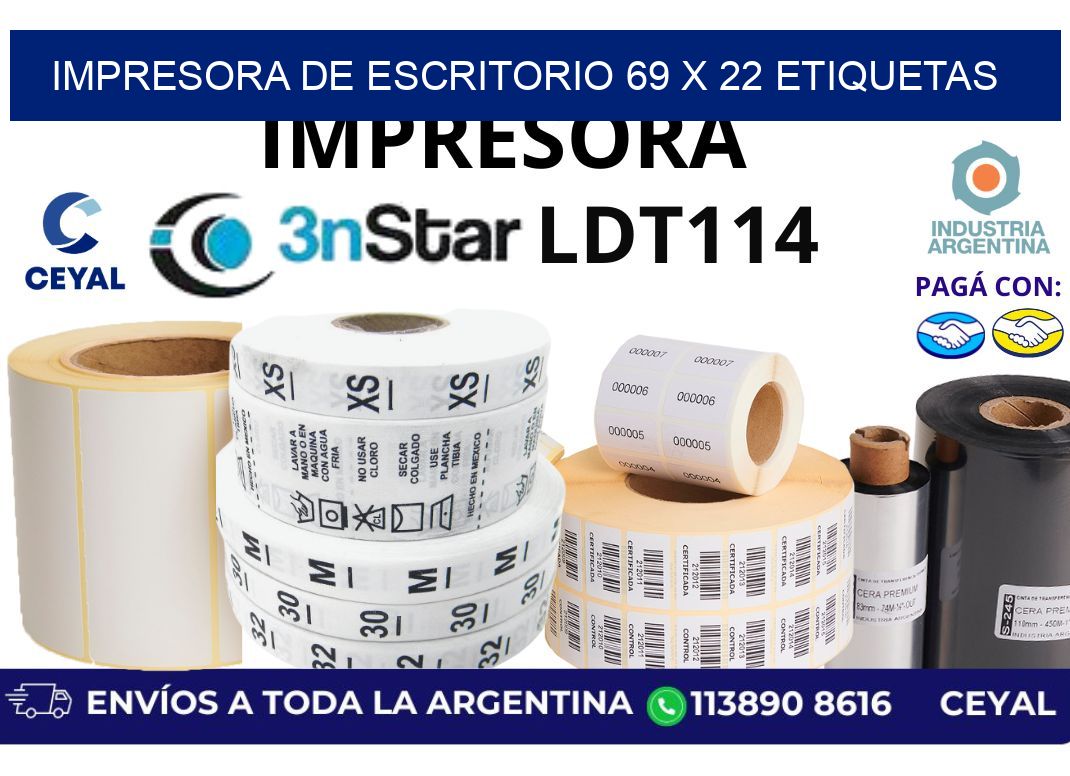 impresora de escritorio 69 x 22 etiquetas