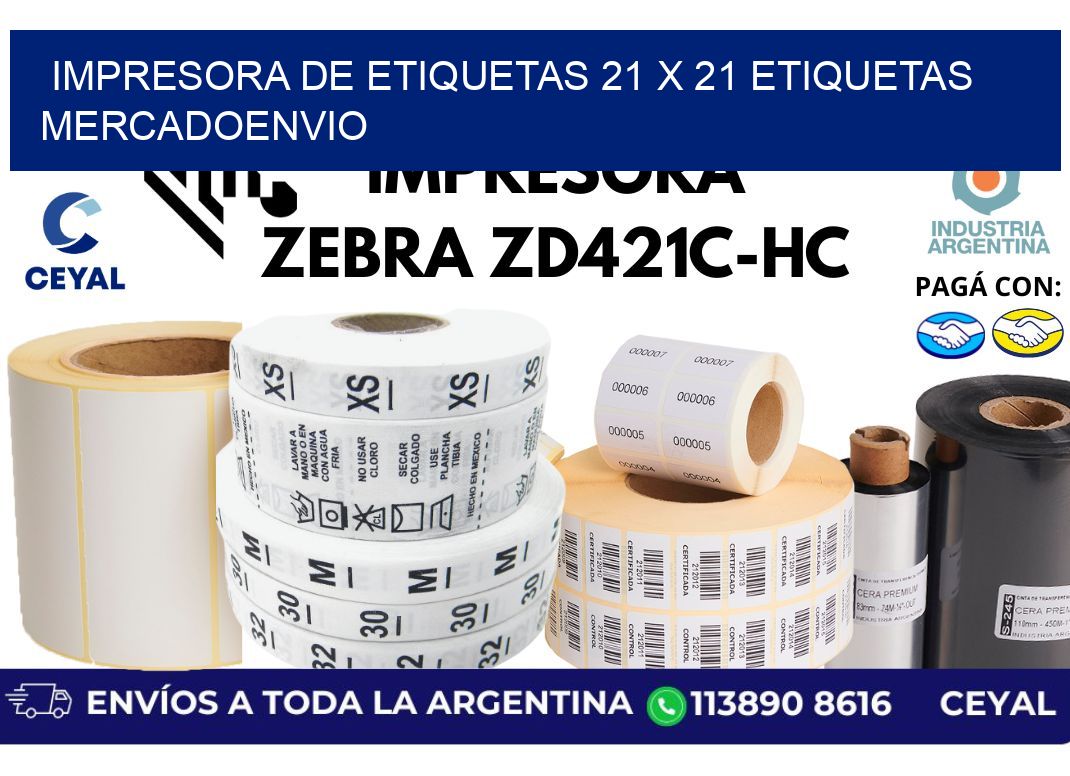 impresora de etiquetas 21 x 21 etiquetas mercadoenvio