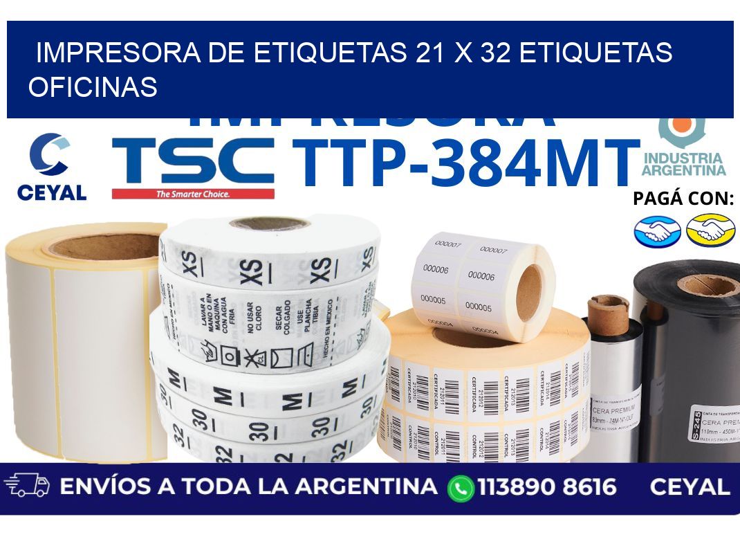 impresora de etiquetas 21 x 32 etiquetas oficinas