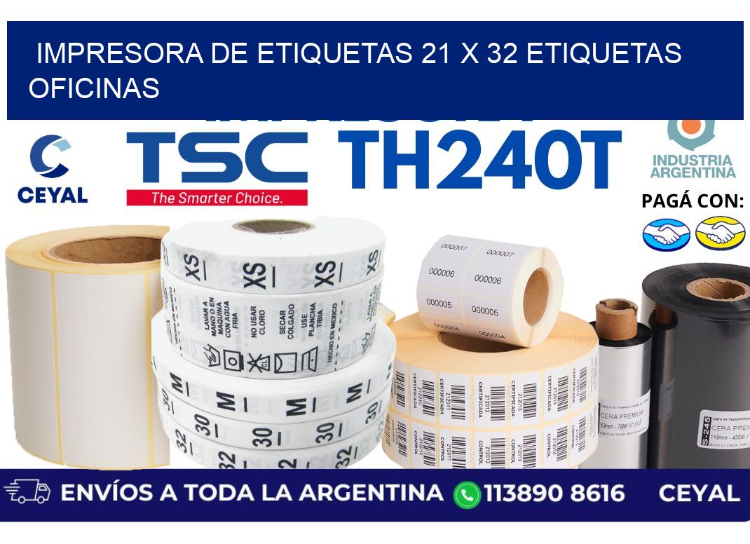 impresora de etiquetas 21 x 32 etiquetas oficinas